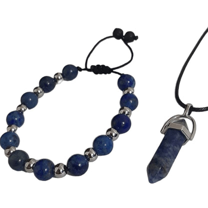 Pulsera + Collar Cuarzo Azul - Diversa Colección