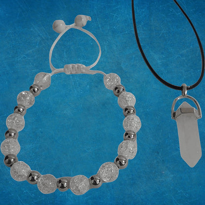Pulsera + Collar Cuarzo Cristal - Diversa Colección