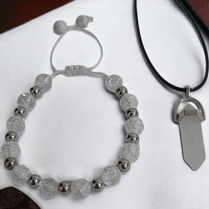 Pulsera + Collar Cuarzo Cristal - Diversa Colección
