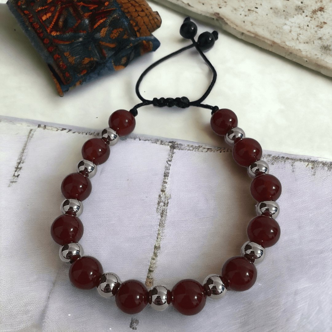 Pulsera Cuarzo Rojo Ágata - Diversa Colección