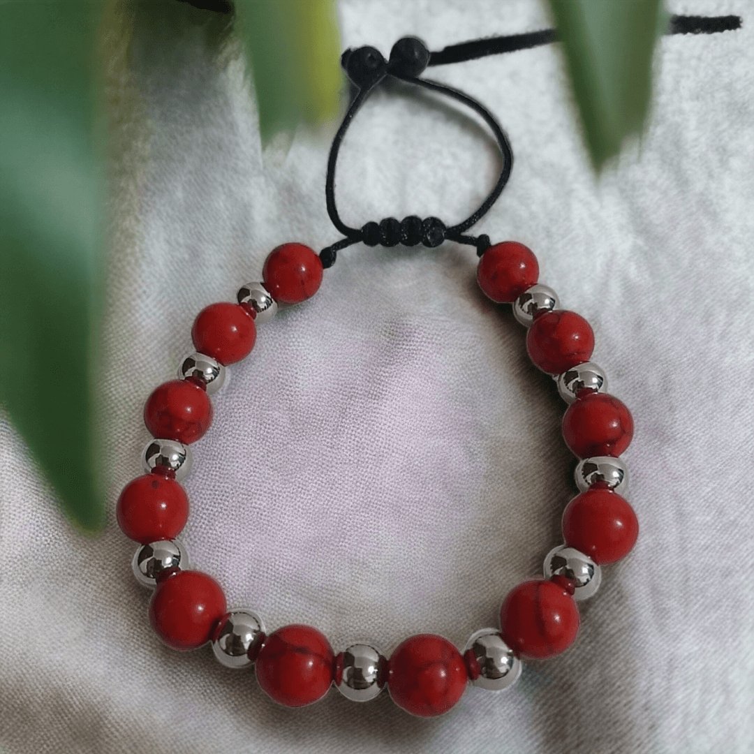 Pulsera Cuarzo Rojo Turquesa - Diversa Colección