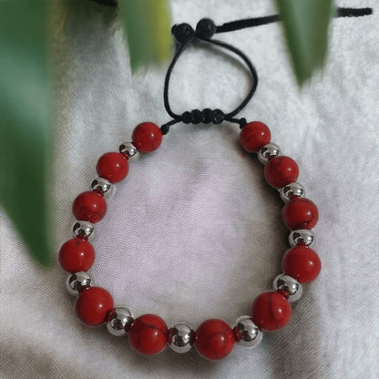 Pulsera Cuarzo Rojo Turquesa - Diversa Colección