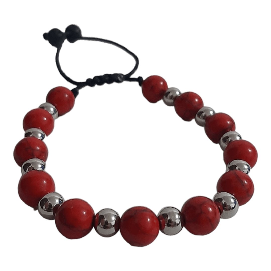 Pulsera Cuarzo Rojo Turquesa - Diversa Colección