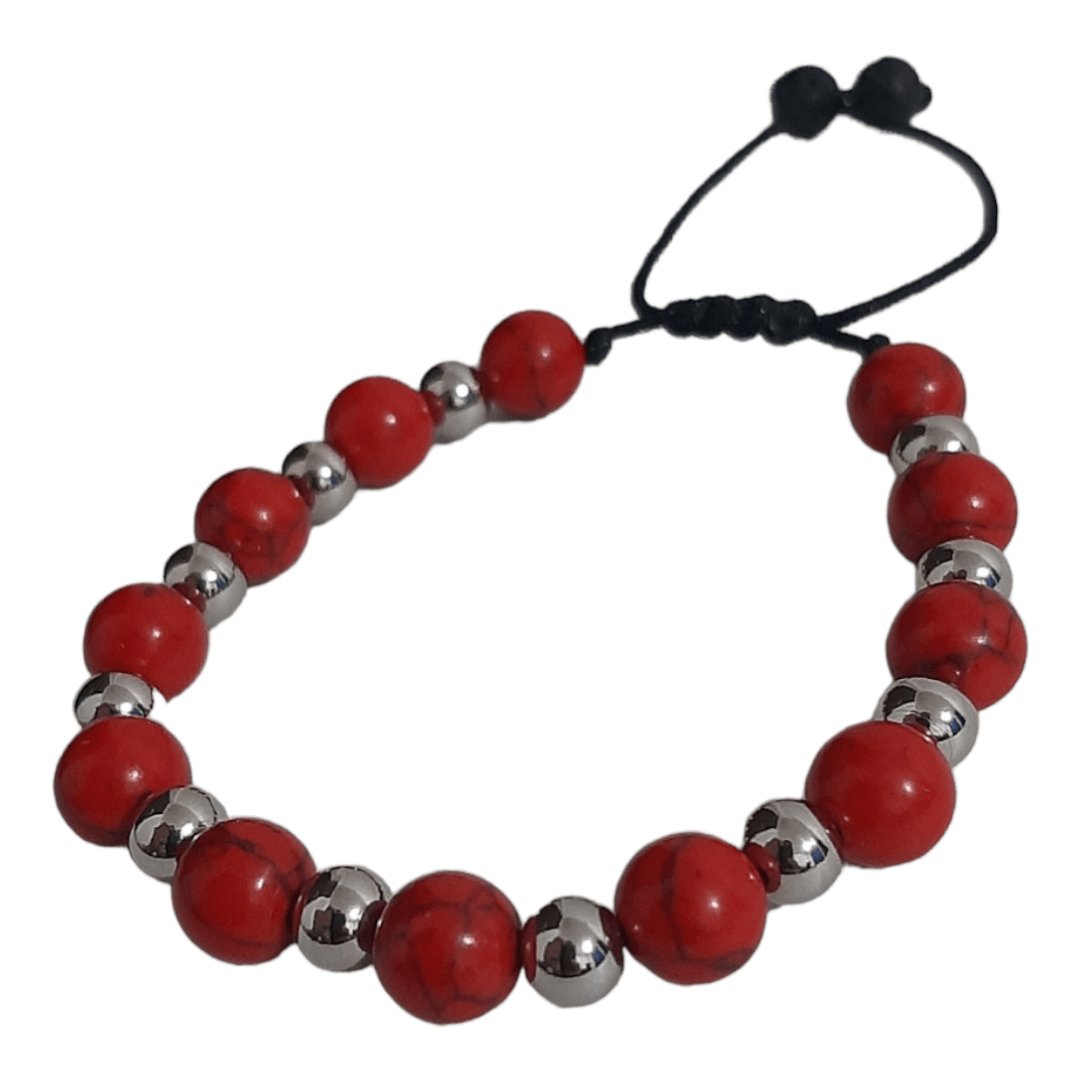 Pulsera Cuarzo Rojo Turquesa - Diversa Colección