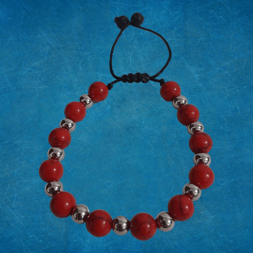 Pulsera Cuarzo Rojo Turquesa - Diversa Colección