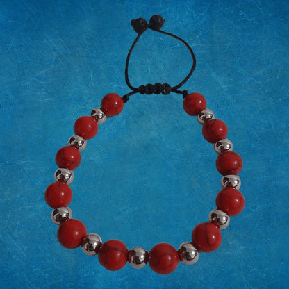 Pulsera Cuarzo Rojo Turquesa - Diversa Colección
