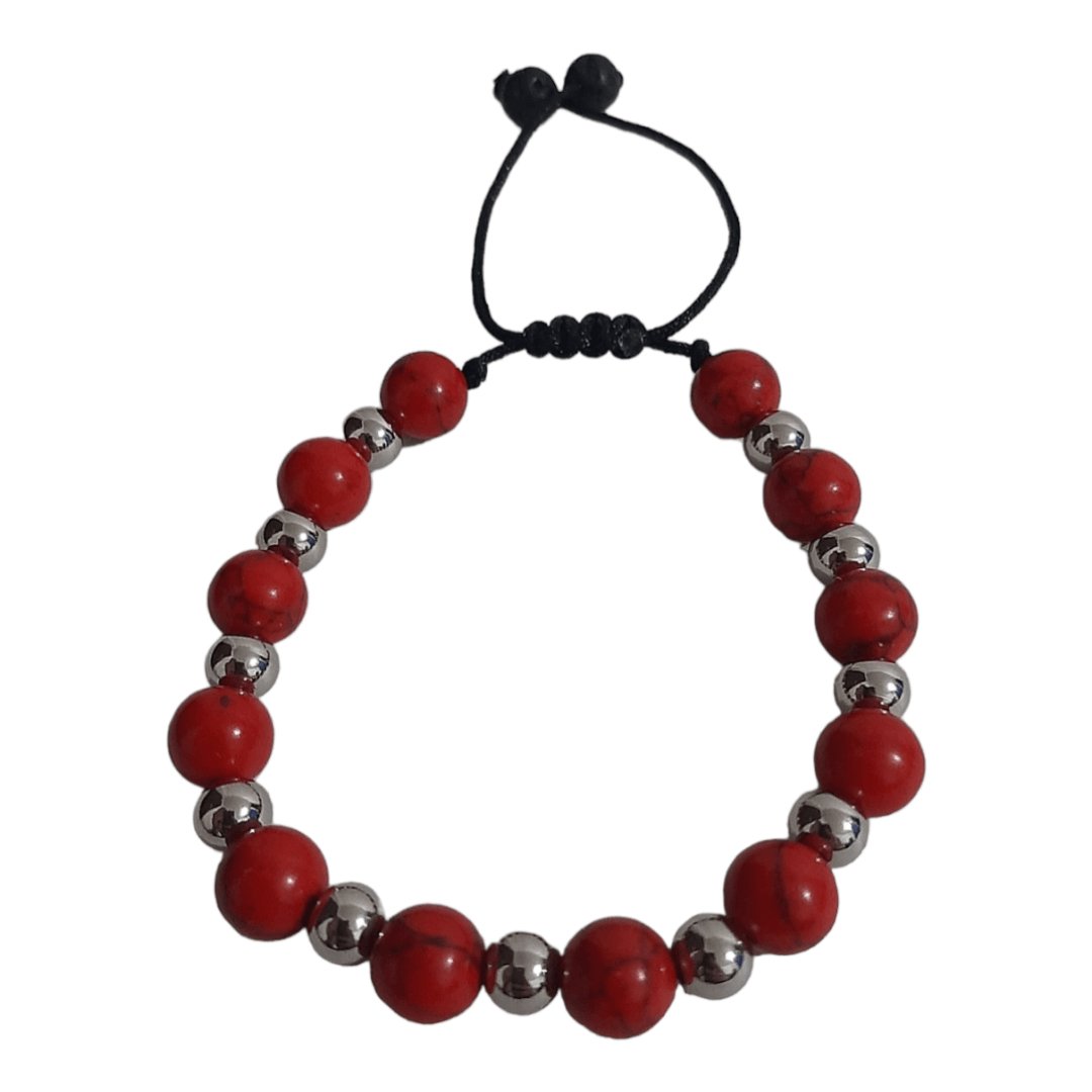Pulsera Cuarzo Rojo Turquesa - Diversa Colección