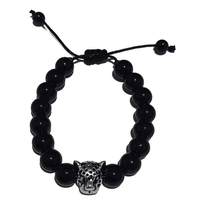 Pulsera Leopardo Piedra Obsidiana - Diversa Colección