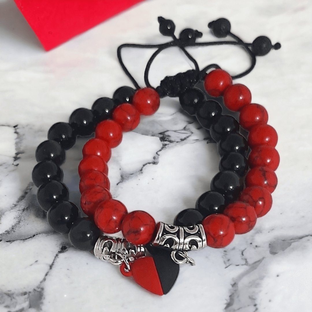 Pulseras Red Turquoise & Obsidian - Diversa Colección