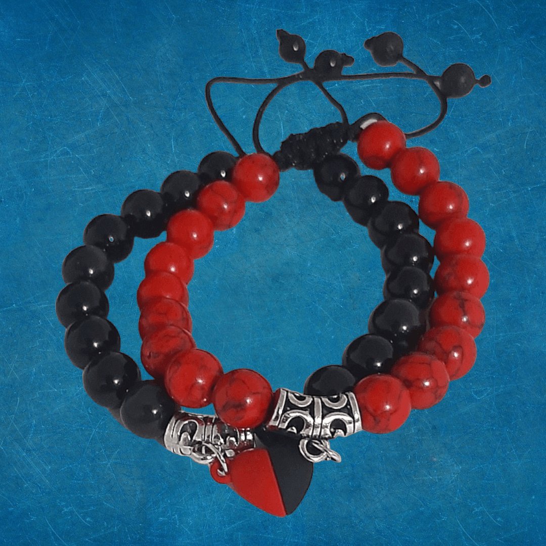 Pulseras Red Turquoise & Obsidian - Diversa Colección