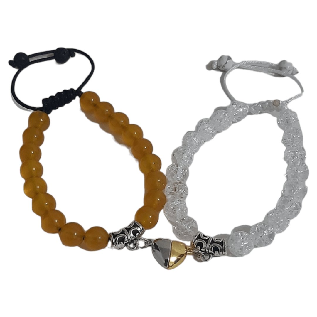 Pulseras Yellow Agate & Crystal - Diversa Colección
