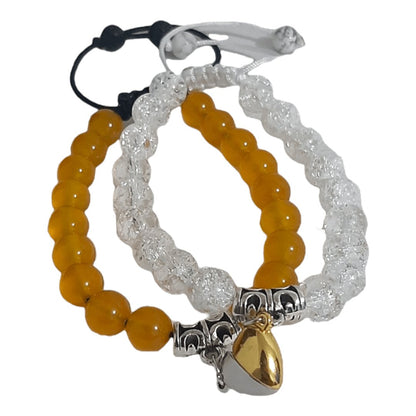Pulseras Yellow Agate & Crystal - Diversa Colección