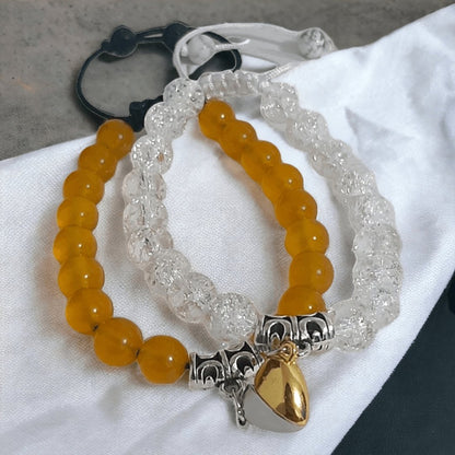 Pulseras Yellow Agate & Crystal - Diversa Colección