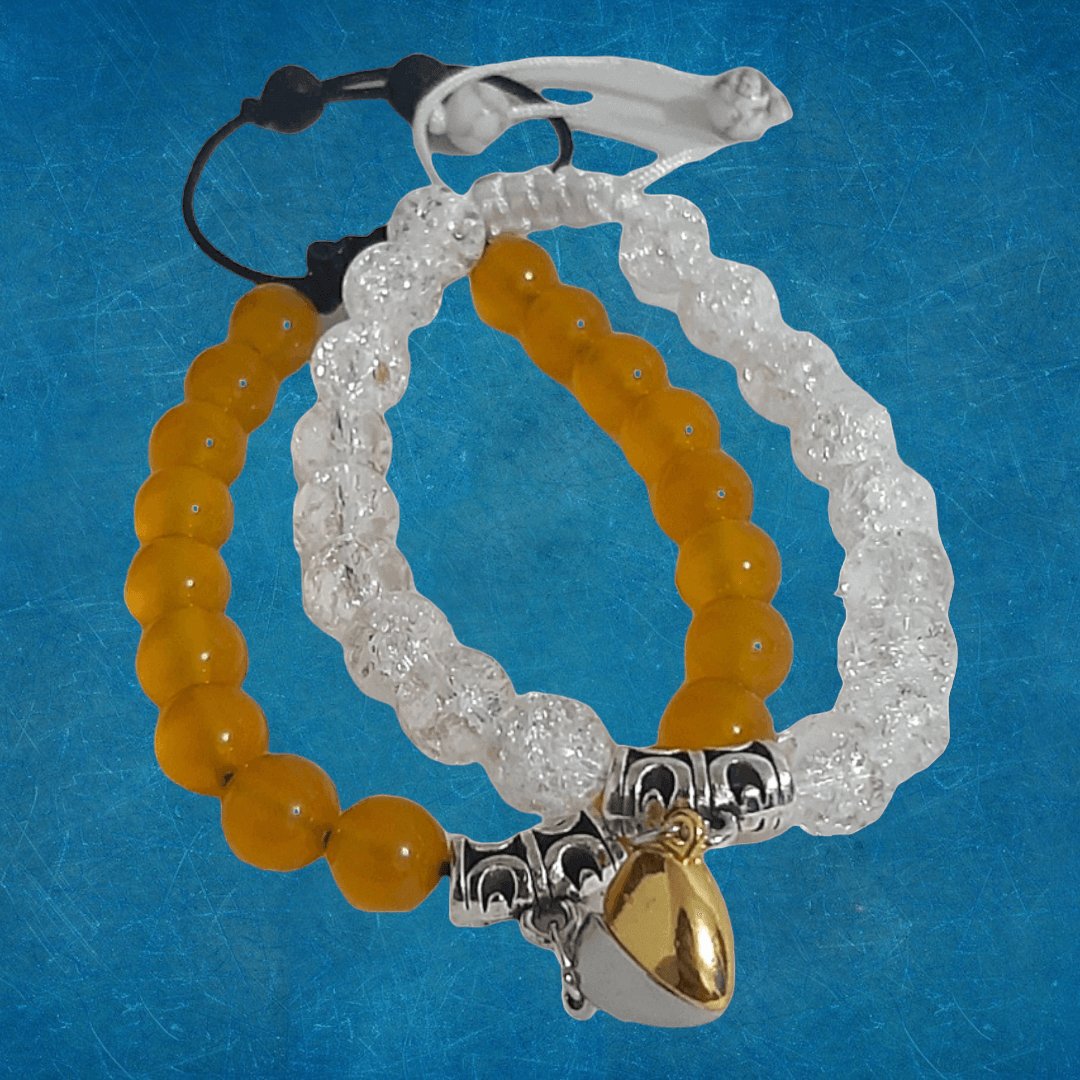 Pulseras Yellow Agate & Crystal - Diversa Colección
